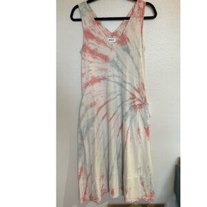 Pact Tie Dye Organic Cotton Far Out Midi Dress, Size XL